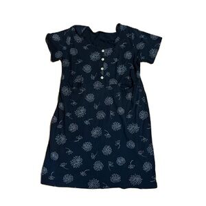 Fresh Produce Floral Navy Blue Dress Large Midi Made in USA Vintage